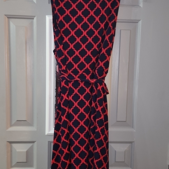 41 Hawthorne Kassidy Blue & Pink Faux Wrap Dress Medium - Picture 6 of 6